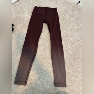 Lululemon Athletica Deep Burgundy Ombré Leggings